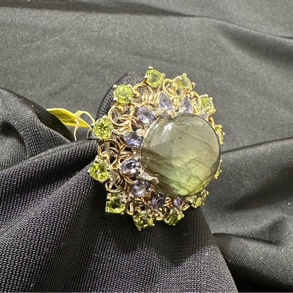 925 Multi-Gemstone Statement Ring - image 5